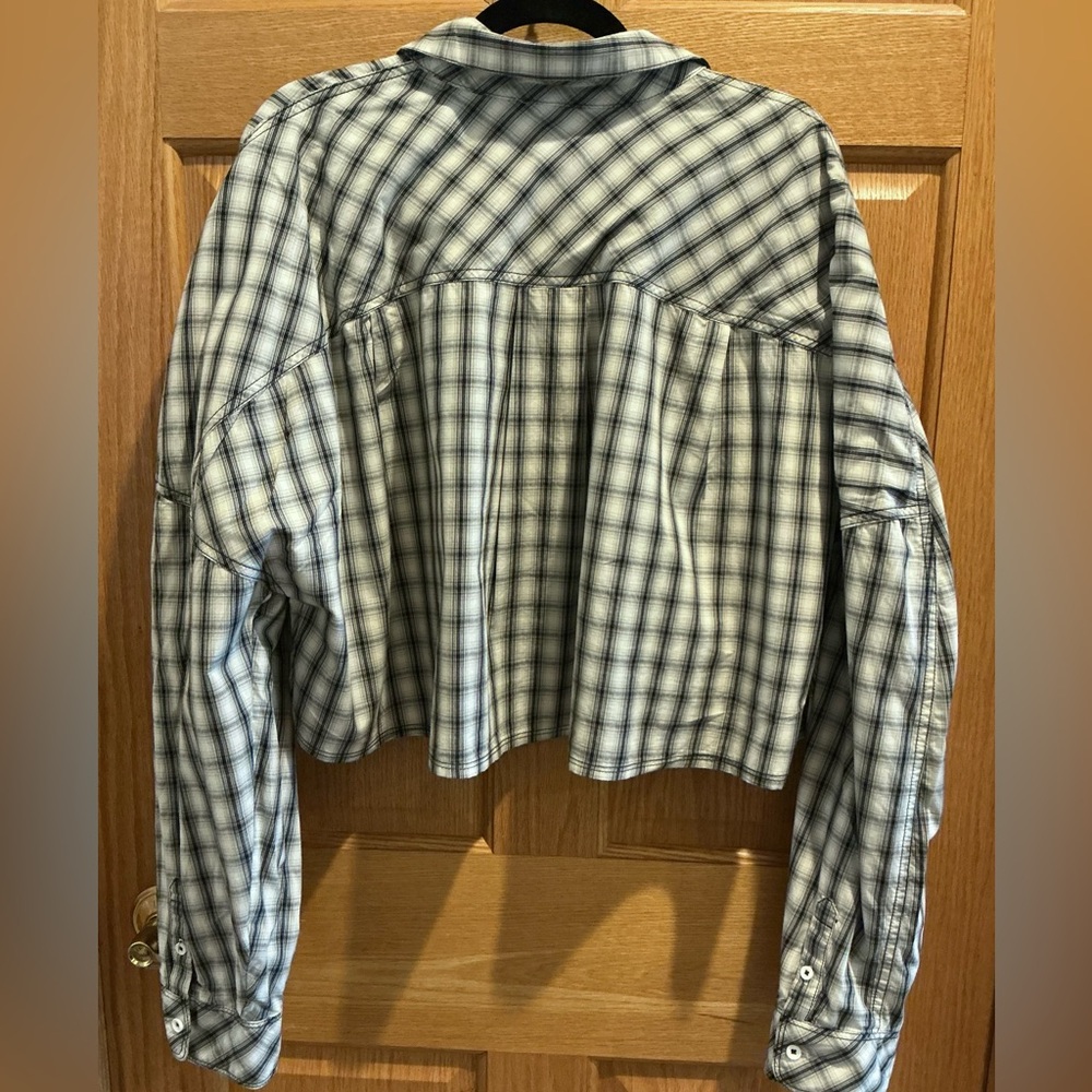 BDG Urban Outfitters Corey Cropped Plaid Boxy Oversized Button Down Women’s XL - Picture 8 of 16